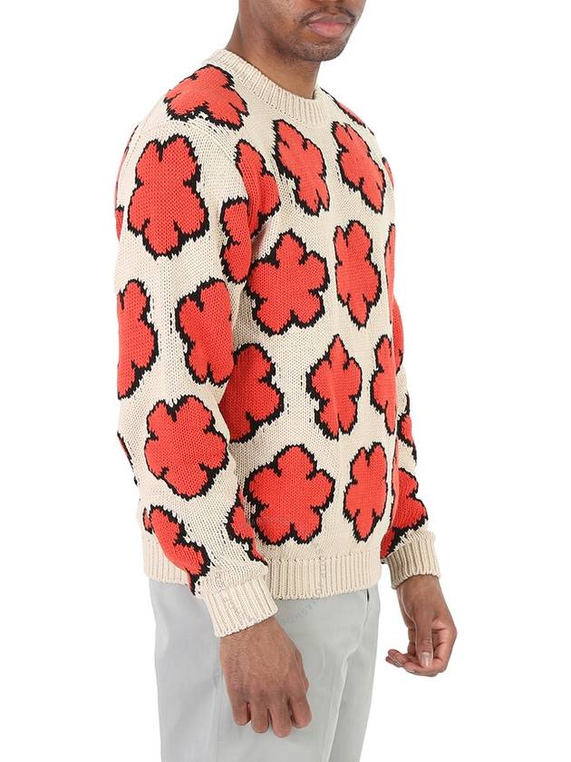 Boke Flower All-Over Cotton Knit Top Pearl Red - KENZO - BALAAN 3