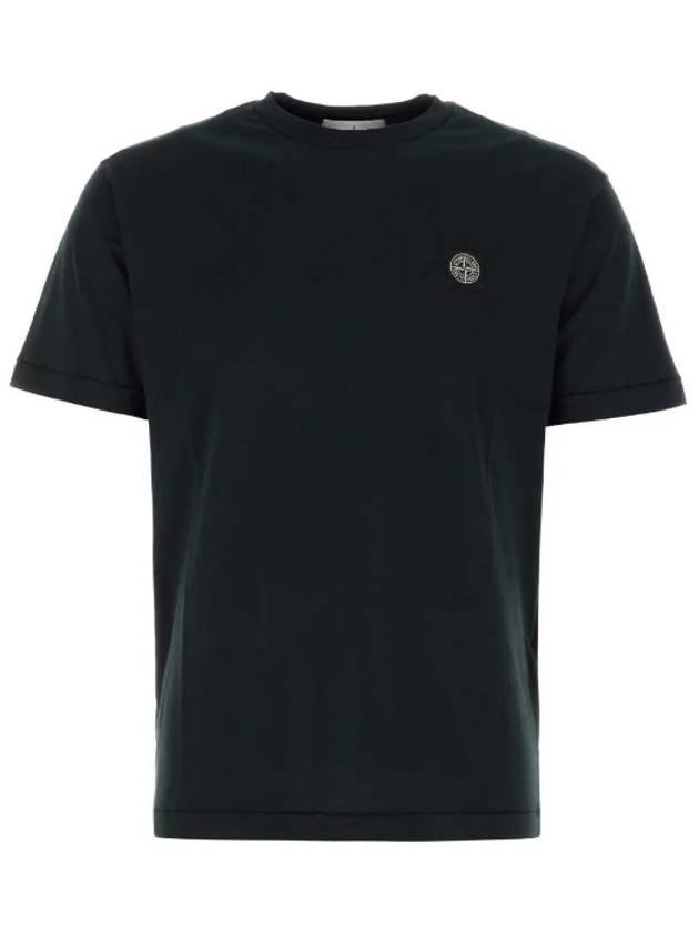 Logo Patch Short Sleeves T-Shirt Black - STONE ISLAND - BALAAN 2