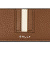 Striped Logo Leather Card Wallet Brown - BALLY - BALAAN 6