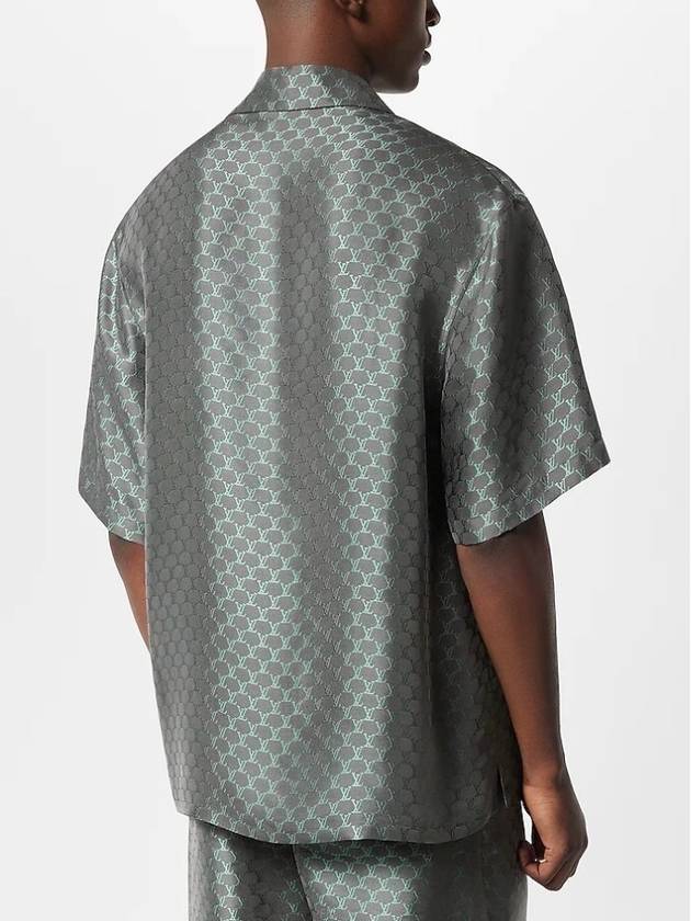 Jacquard Silk Blend Short Sleeve Shirt Grey - LOUIS VUITTON - BALAAN 4