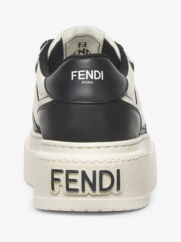 Match Leather Platform Low Top Sneakers Black - FENDI - BALAAN 4