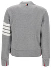 4-Bar Loopback Jersey Cardigan Light Grey - THOM BROWNE - BALAAN 3