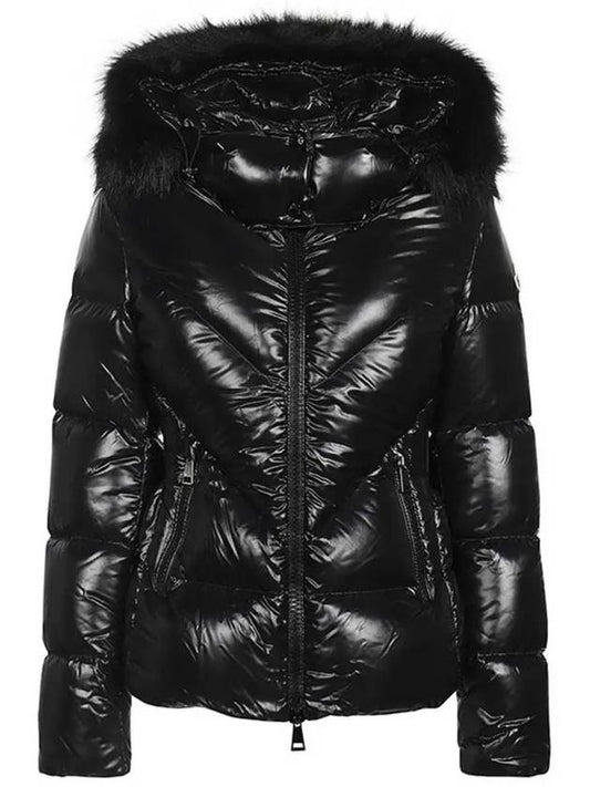 CELAC fur hood padded jacket black 1A000 50 68950 999 - MONCLER - BALAAN 1