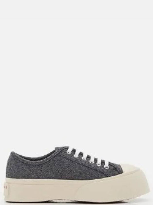 Pablo felt lace-up low-top sneakers gray - MARNI - BALAAN 2
