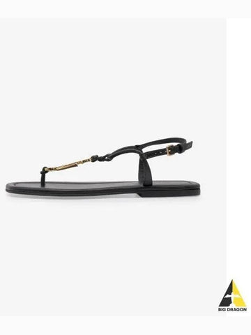 J W ANDERSON Anchor Logo Flat Sandals Black ANW38106A15110 - JW ANDERSON - BALAAN 1