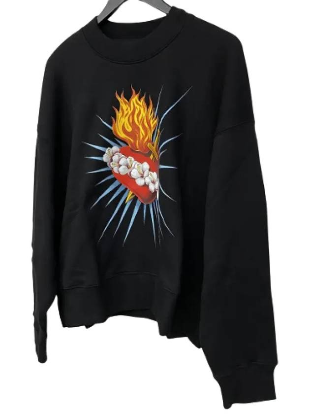 Sacred Heart Sweatshirt Black - PALM ANGELS - BALAAN 3