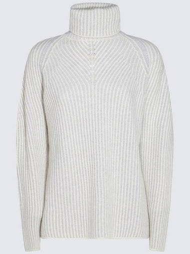 Cruciani White Grey Wool Knitwear - CRUCIANI - BALAAN 1