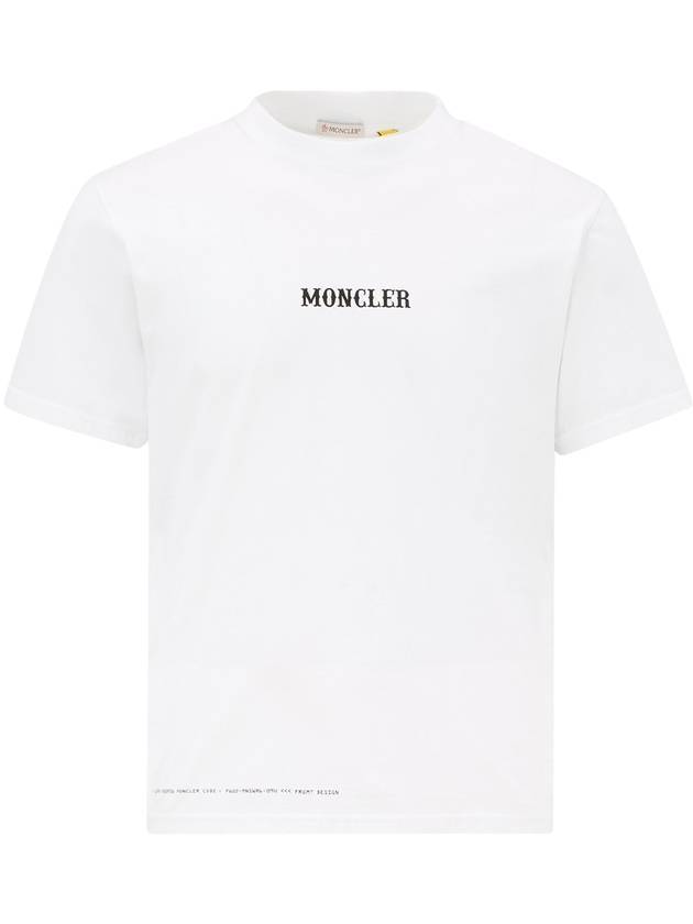 Circus motif logo print cotton short sleeve t shirt optical white - MONCLER - BALAAN 1