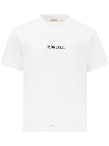 Circus motif logo print cotton short sleeve t shirt optical white - MONCLER - BALAAN 1