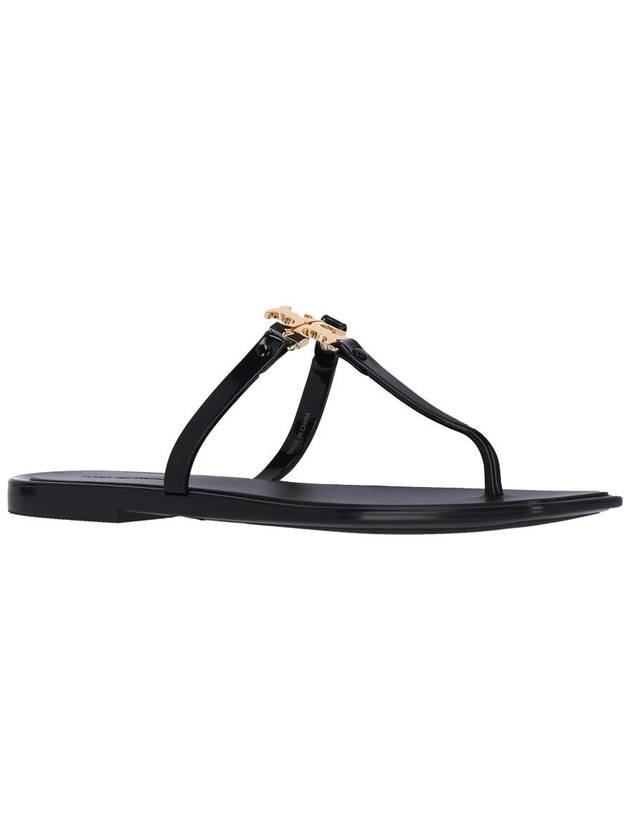 Roxanne Jelly Logo Flip Flops Black - TORY BURCH - BALAAN 3