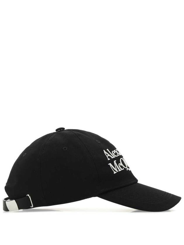 Signature Embroidered Logo Ball Cap White Black - ALEXANDER MCQUEEN - BALAAN 3