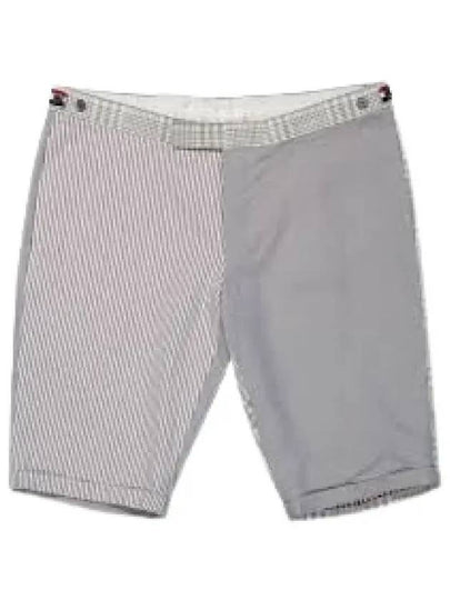 Fun Mix Linen Side Tab Shorts Grey - THOM BROWNE - BALAAN 2