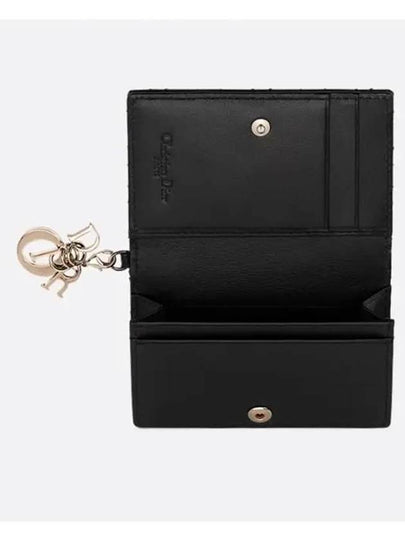 Lady Dior Bloom Flap Card Wallet Black - DIOR - BALAAN 2