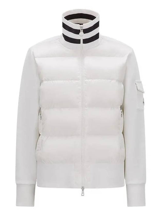 Padded Cotton Cardigan Off White - MONCLER - BALAAN 2