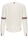 Men's Milan Stitch Armband Crew Neck Knit Top White - THOM BROWNE - BALAAN 4