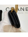 Boy Flap Chain Grained Calfskin Coin Case Gold Black - CHANEL - BALAAN.