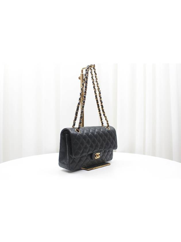 Caviar Classic Medium Black Gold Chain Shoulder Bag A01112 - CHANEL - BALAAN 2