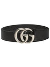 Double G Buckle Leather Belt Black - GUCCI - BALAAN 2