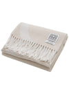 Logo Wool Scarf Cream - TOTEME - BALAAN.