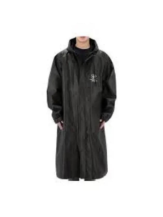 logo overfit hooded long raincoat black - BALENCIAGA - BALAAN 2