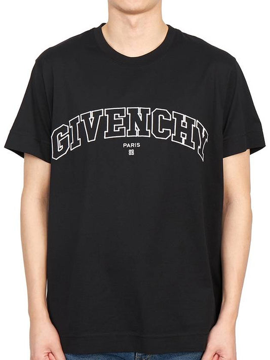 College Embroidered Logo Short Sleeve T-Shirt Black - GIVENCHY - BALAAN 2