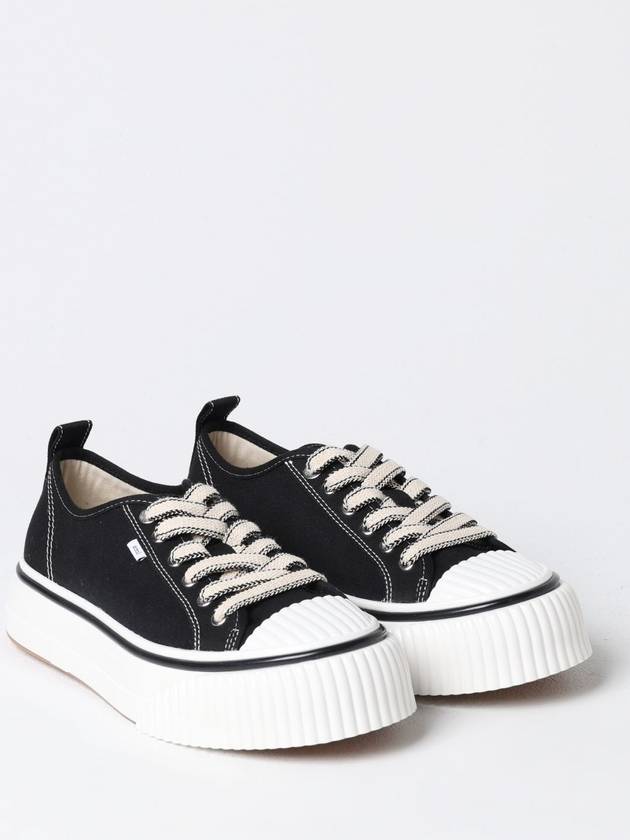 De Coeur Chain-Stitch Embroidered Low-Top Sneakers Black - AMI - BALAAN 3