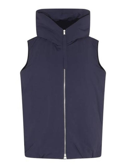 Zipper Hooded Oversized Down Vest Navy - JIL SANDER - BALAAN 2