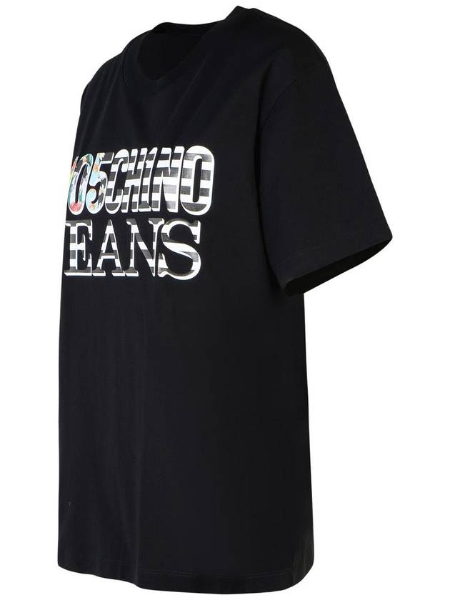 Moschino Jeans Black Cotton T-Shirt - MOSCHINO - BALAAN 2