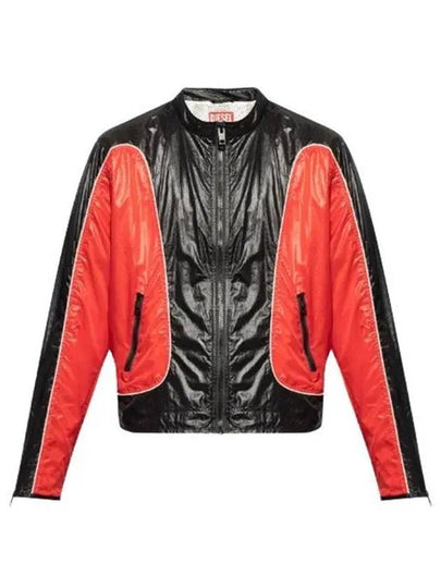 J Clay Shiny Ripstop Biker Jacket Black Red - DIESEL - BALAAN 2