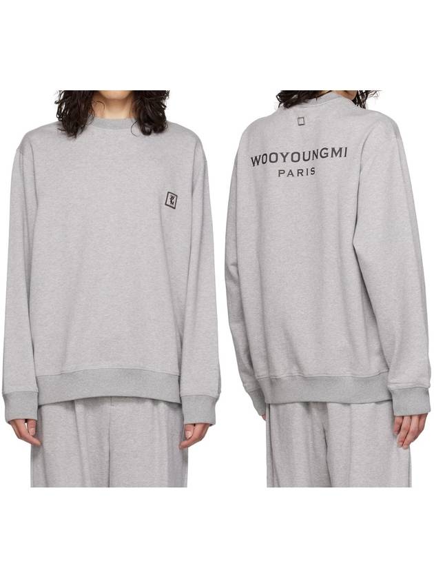 Back Logo Print Crew Neck Sweatshirt Grey - WOOYOUNGMI - BALAAN 2