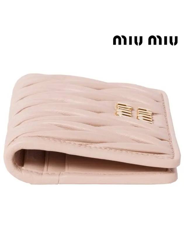 Matelasse Nappa Leather Card Wallet Pink - MIU MIU - BALAAN 5