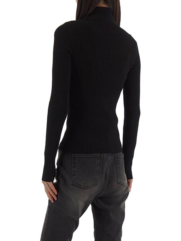 Mockneck Rib Knit Top Black - COURREGES - BALAAN 4