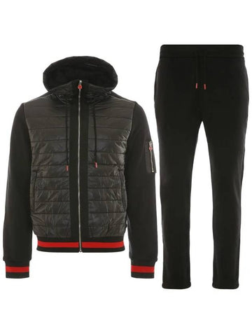 UMK0319 BLACK Quilted padded zip up tracksuit set - KITON - BALAAN 1