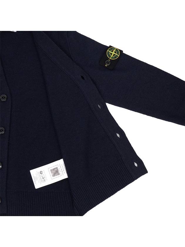 Kids Wappen Patch V-Neck Knit Cardigan Navy - STONE ISLAND - BALAAN 6