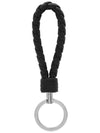 Intrecciato Leather Key Holder Black - BOTTEGA VENETA - BALAAN 2