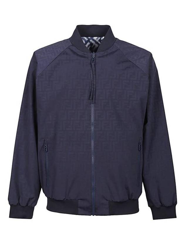 FF Motif Reversible Nylon Bomber Jacket Blue - FENDI - BALAAN 2