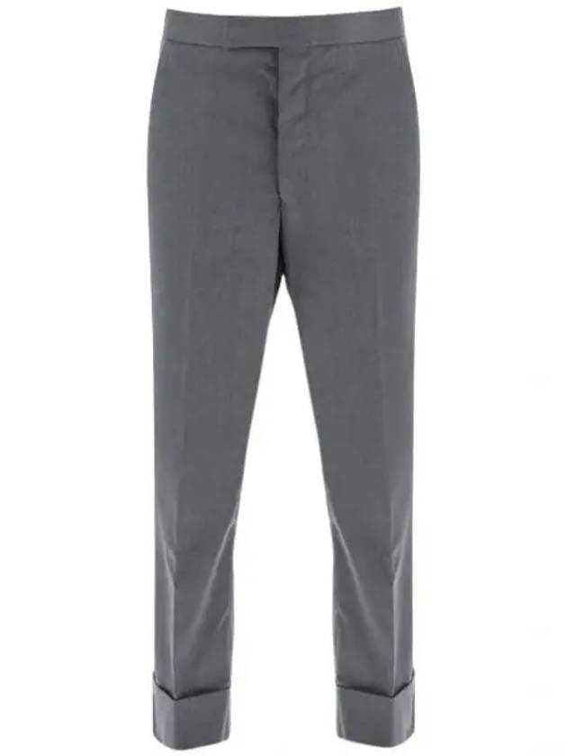 Typewriter Classic Backstrap Straight Pants Grey - THOM BROWNE - BALAAN 2