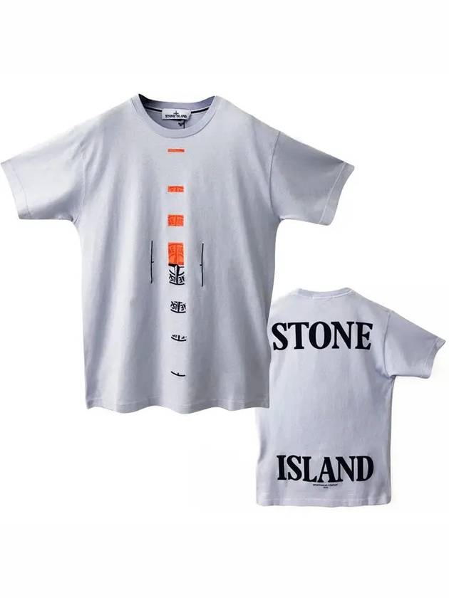 Men's Big Logo Crew Neck Short Sleeve T-Shirt Lavender - STONE ISLAND - BALAAN 2