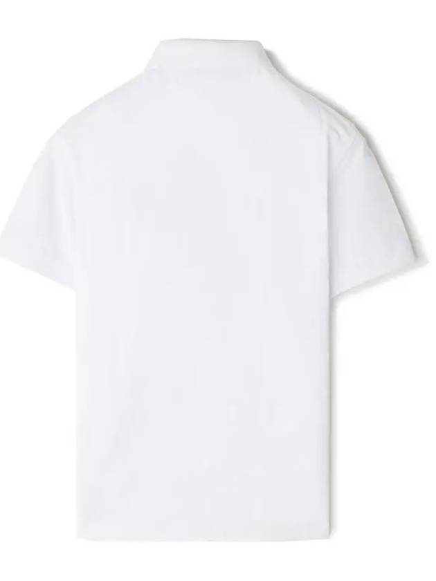 Organic Cotton Elastane Pique Polo White - STONE ISLAND - BALAAN 3