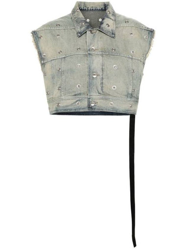 Rick Owens Drkshdw Jumbo Worker Denim Vest - RICK OWENS - BALAAN 1