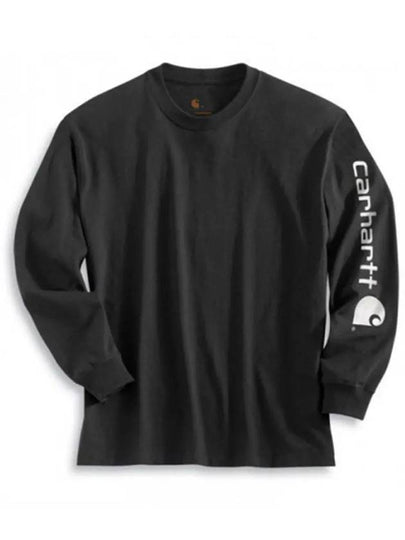 Signature long sleeve logo t shirt black K231 001 - CARHARTT - BALAAN 2