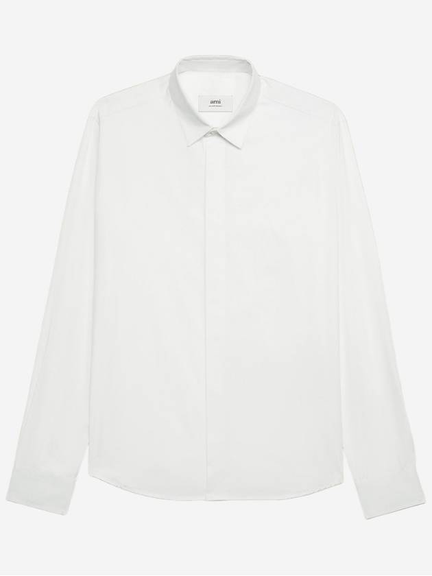 Classic Cotton Long Sleeve Shirt White - AMI - BALAAN 2