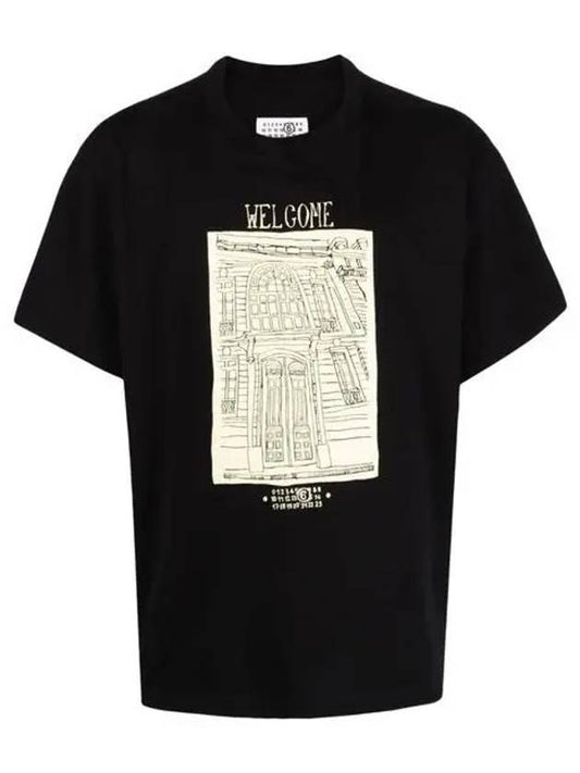 MM6 Maison Margiela Men s Graphic Print Short Sleeve T Shirt Black SH0GC0013 S24312 900 1161987 - MAISON MARGIELA - BALAAN 1