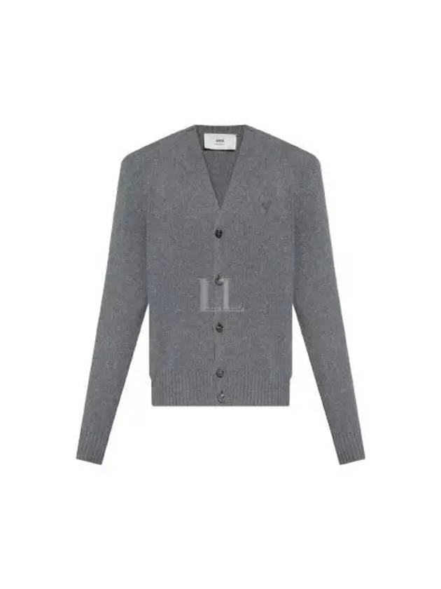 V-Neck Cashmere Cardigan Light Grey - AMI - BALAAN 2