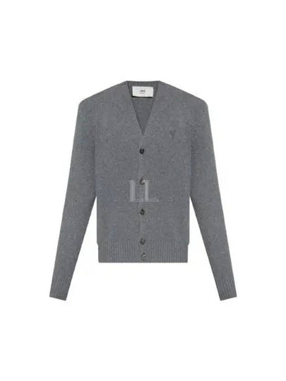 V-Neck Cashmere Cardigan Light Grey - AMI - BALAAN 2