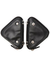 Triangle Logo Leather Mini Pouch Bag Black - PRADA - BALAAN 8