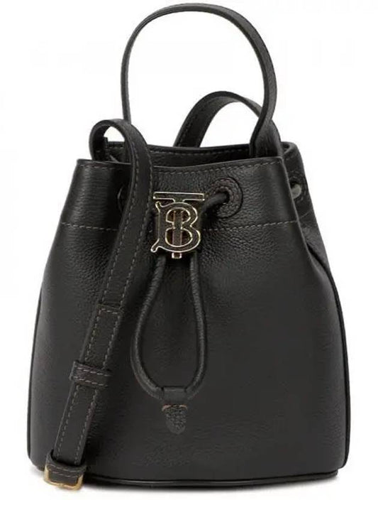 Mini Grainy Leather TB Bucket Bag Black - BURBERRY - BALAAN 2