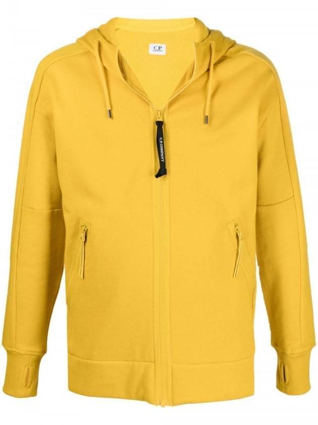 Men's Diagonal Fleece Goggles Zip Up Hoodie Yellow - CP COMPANY - BALAAN 1