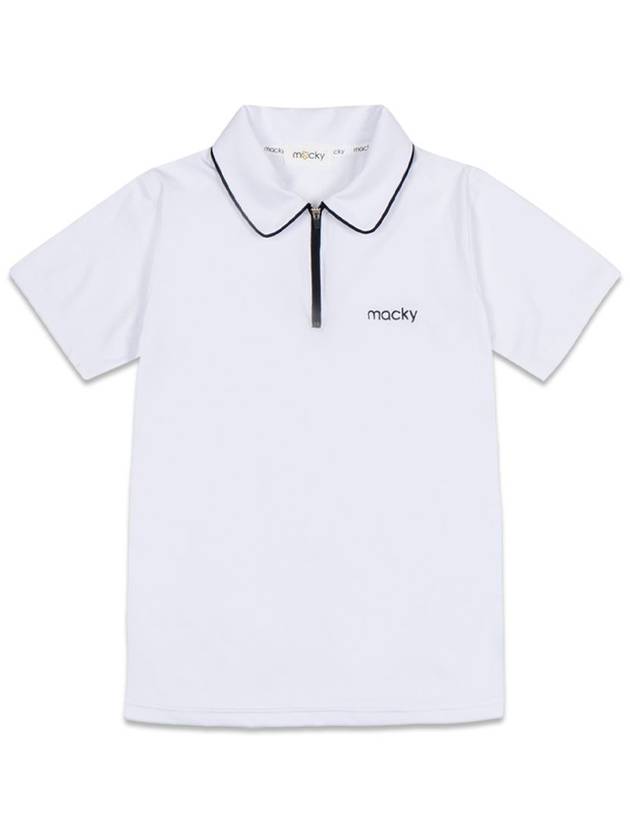 Cold Cooling PK Zip-up Short Sleeve Short Sleeve T-Shirt White MCSS24ST1WH - MACKY - BALAAN 2