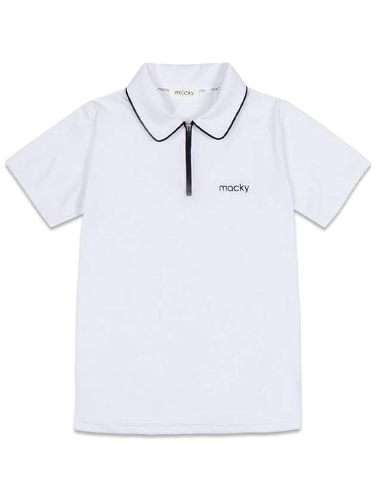 Cold Cooling PK Zip-up Short Sleeve Short Sleeve T-Shirt White MCSS24ST1WH - MACKY - BALAAN 2